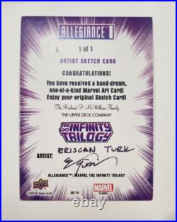 2023 Marvel Allegiance The Infinity Trilogy Hulk Sketch Card 1/1 Eriscan Turk