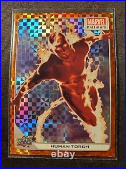 2023 Marvel Platinum Orange Checkers Human Torch #08/33 #9 Rare SP Upper Deck