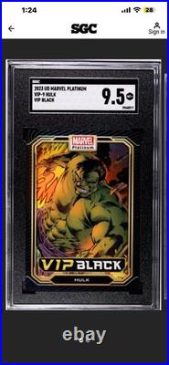 2023 UD MARVEL PLATINUM #VIP-9 HULK VIP BLACK Graded? SGC 9.5? POP 1