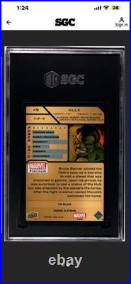 2023 UD MARVEL PLATINUM #VIP-9 HULK VIP BLACK Graded? SGC 9.5? POP 1
