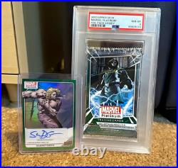 2023 UD Marvel Platinum Sabretooth #189 Grant Auto 1/5 + PSA 8 pack Doom Art