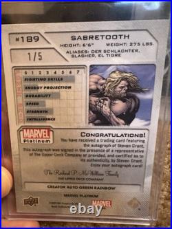 2023 UD Marvel Platinum Sabretooth #189 Grant Auto 1/5 + PSA 8 pack Doom Art