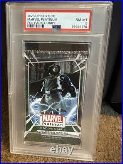 2023 UD Marvel Platinum Sabretooth #189 Grant Auto 1/5 + PSA 8 pack Doom Art