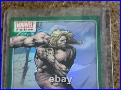 2023 UD Marvel Platinum Sabretooth #189 Grant Auto 1/5 + PSA 8 pack Doom Art