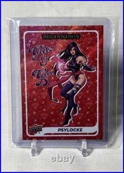 2023 UD Upper Deck Psylocke Marvel Beginnings Vol 2 Series 2 Glitz & Glam Red