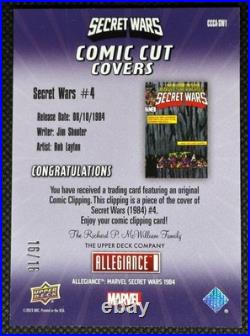 2023 Upper Deck Comic Cut Cover Marvel Secret Wars #4 CCCA-SW1 #'d/16