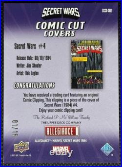 2023 Upper Deck Comic Cut Cover Marvel Secret Wars #4 CCCA-SW1 #'d/16