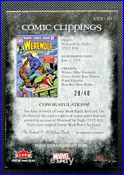 2023 Upper Deck Fleer Ultra Marvel Midnight Sons Werewolf Comic Clippings #18