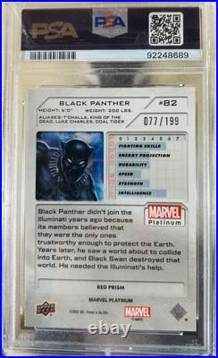 2023 Upper Deck Marvel Platinum Black Panther #82 Red Prism /199 PSA 10