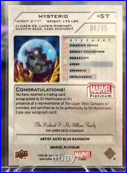 2023 Upper Deck Marvel Platinum Blue Rainbow MYSTERIO GIL MARTIMIANO Artist auto