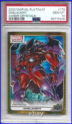 2023 Upper Deck Marvel Platinum Onslaught Amber Crystals /5 PSA 10 Gem Mint