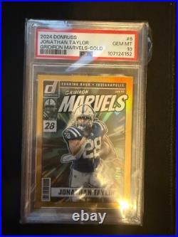 2024 Donruss Jonathan Taylor Gridiron Marvels-Gold 10/10 2024 Donruss Jonathan Taylor Gridiron Marvels-Gold 10/10