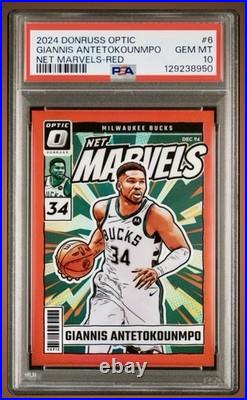 2024 Donruss Optic Giannis Antetokounmpo Marvels-red 67/99 Psa 10 Pop-1 2024 Donruss Optic Giannis Antetokounmpo Marvels-red 67/99 Psa 10 Pop-1