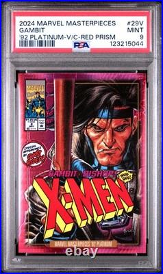 2024 Marvel Masterpieces'92 GAMBIT Variant Cover Red Prism /292 #29V PSA 9 2024 Marvel Masterpieces'92 GAMBIT Variant Cover Red Prism /292 #29V PSA 9