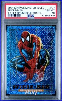 2024 Marvel Masterpieces'92 Platinum #87- Spider-Man / Blue Traxx PSA 10