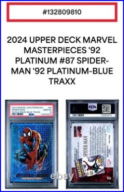 2024 Marvel Masterpieces'92 Platinum #87- Spider-Man / Blue Traxx PSA 10