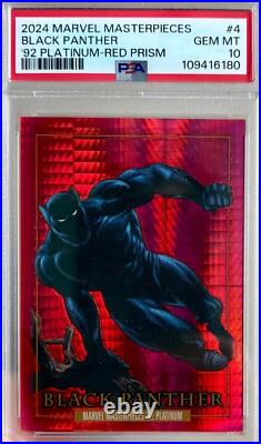 2024 Marvel Masterpieces 92 Platinum Black Panther Red Prism/492 PSA 10 POP 1
