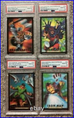 2024 Marvel Masterpieces'92 Platinum Lenticular Lot PSA 10 Gem Mint x 4