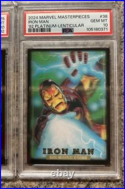 2024 Marvel Masterpieces'92 Platinum Lenticular Lot PSA 10 Gem Mint x 4