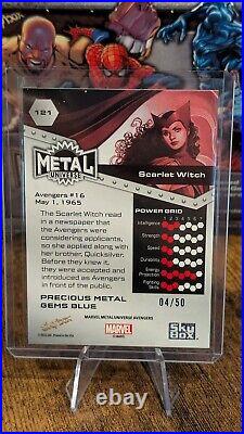 2024 Marvel Metal Avengers Scarlet Witch #121 Blue PMG Precious Metal Gems /50