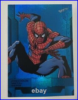 2024 Marvel Metal Universe Avengers #100 Spider-Man Blue PMG Precious Gems 19/50