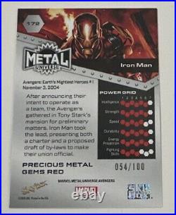 2024 Marvel Metal Universe Avengers #172 IRON MAN Red PMG Precious Gems 054/100