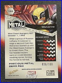 2024 Marvel Metal Universe Avengers PMG Precious Metal Gems Red WOLVERINE /100