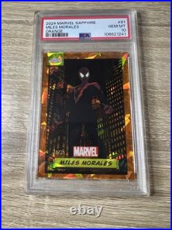 2024 Marvel Sapphire Miles Morales Orange Refractor /25 PSA 10