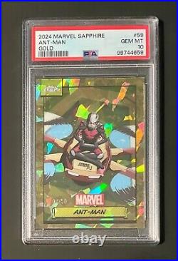 2024 Marvel Topps Chrome Sapphire PSA 10 ANT-MAN Gold Refractor /50