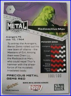 2024 Metal Universe Avengers Radioactive Man Red PMG Omega 100/100 2024 Metal Universe Avengers Radioactive Man Red PMG Omega 100/100