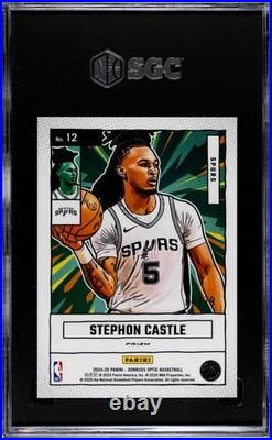 2024 Panini Donruss Net Marvels Stephon Castle Pink Velocity /79 Spurs RC SGC 10