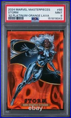 2024 Skybox Marvel Masterpieces'92 Platinum Storm 02/25 Orange Lava PSA 9 2024 Skybox Marvel Masterpieces'92 Platinum Storm 02/25 Orange Lava PSA 9