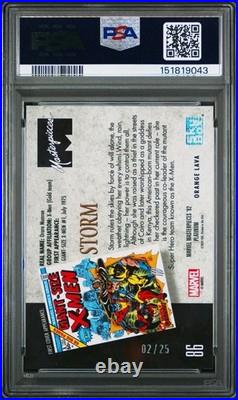 2024 Skybox Marvel Masterpieces'92 Platinum Storm 02/25 Orange Lava PSA 9