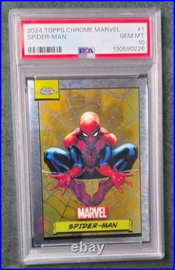 2024 Topps Chrome Marvel #1 Spider-Man PSA 10 GEM MINT 2024 Topps Chrome Marvel #1 Spider-Man PSA 10 GEM MINT