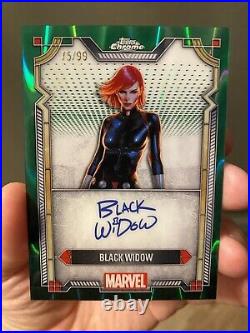 2024 Topps Chrome Marvel Black Widow Auto #/99 Green Wave (? US Seller) 2024 Topps Chrome Marvel Black Widow Auto #/99 Green Wave (? US Seller)