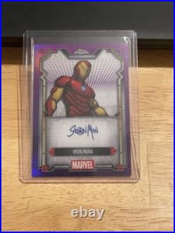 2024 Topps Chrome Marvel Iron Man Auto Purple Refractor SP #'d 12/75 2024 Topps Chrome Marvel Iron Man Auto Purple Refractor SP #'d 12/75