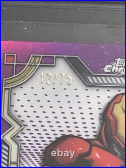 2024 Topps Chrome Marvel Iron Man Auto Purple Refractor SP #'d 12/75 2024 Topps Chrome Marvel Iron Man Auto Purple Refractor SP #'d 12/75