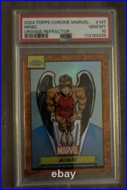2024 Topps Chrome Marvel Orange Refractor Mimic 3/25 PSA 10