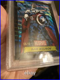 2024 Topps Chrome Marvel SAM WILSON Black Wave /10 (PSA 10)