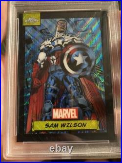 2024 Topps Chrome Marvel SAM WILSON Black Wave /10 (PSA 10)
