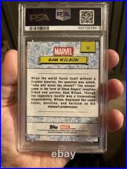 2024 Topps Chrome Marvel SAM WILSON Black Wave /10 (PSA 10)