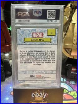 2024 Topps Chrome Marvel Sapphire Iron Man Yellow Refractor 33/75 PSA 8
