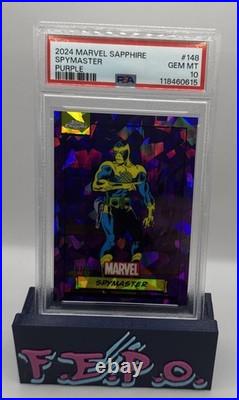 2024 Topps Chrome Marvel Sapphire Purple Avengers Spymaster 7/15 PSA 10