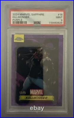 2024 Topps Chrome Marvel Sapphire Purple Killmonger 12/15 PSA 9
