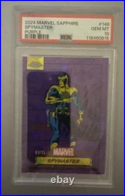 2024 Topps Chrome Marvel Sapphire Purple Spymaster 7/15 PSA 10