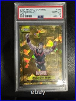 2024 Topps Chrome Marvel Sapphire Wonder Man Gold Refractor 24/50 PSA 10 2024 Topps Chrome Marvel Sapphire Wonder Man Gold Refractor 24/50 PSA 10