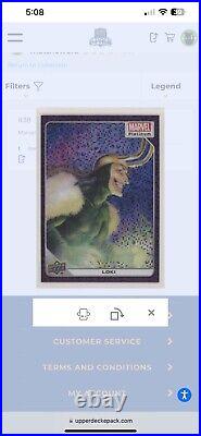 2024 UD Marvel Platinum PURPLE PIXELS parallel LOKI #38 06/35 EPACK TRANSFER