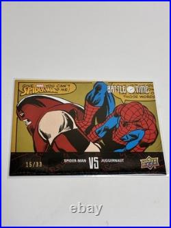 2024 Upper Deck Marvel Spider-Man BT-15 Spider-Man vs Juggernaut Gold Foil 15/33 2024 Upper Deck Marvel Spider-Man BT-15 Spider-Man vs Juggernaut Gold Foil 15/33