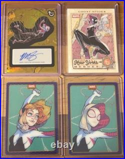 2025 Marvel- Ghost Spider- 4 Card Lot- Must Have Gold /50 Artist Auto