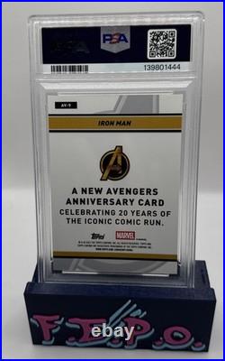 2025 Topps Chrome Marvel 20th Anniversary Orange Iron Man 16/25 PSA 8